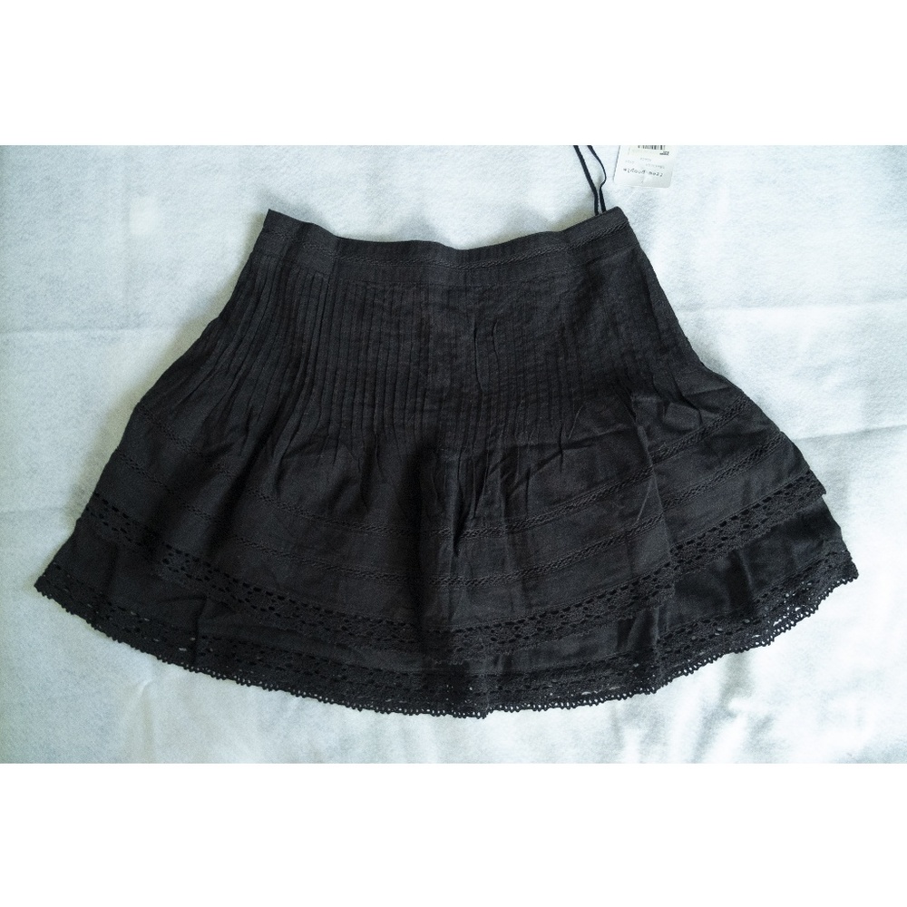 Free People Summer Night Pintuck Lace trim Skirt - Picture 2 of 6